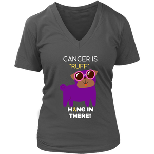 "Cancer is Ruff" Purple Pug Tee