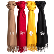 Load image into Gallery viewer, Beautiful Monogrammed Pashmina Scarf