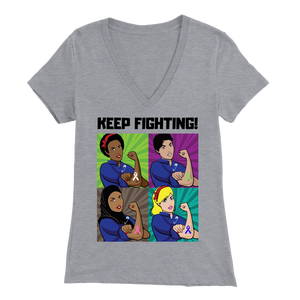 "Keep Fighting" Rosie The Riveter Tee(V-Neck)