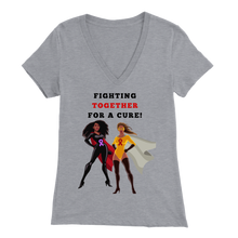 Load image into Gallery viewer, &quot;Fighting Together for a Cure&quot; V-neck Tee