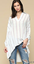 Load image into Gallery viewer, Striped Collared Tunic With Adjustable Sleeves