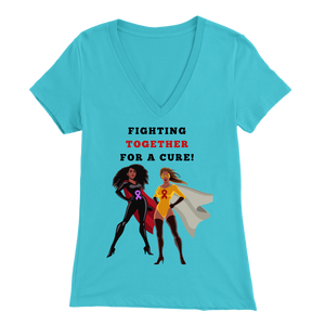 "Fighting Together for a Cure" V-neck Tee