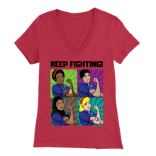 Load image into Gallery viewer, &quot;Keep Fighting&quot; Rosie The Riveter Tee(V-Neck)
