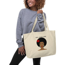 Load image into Gallery viewer, &quot;Live, Laugh, Love&quot; Large organic tote bag