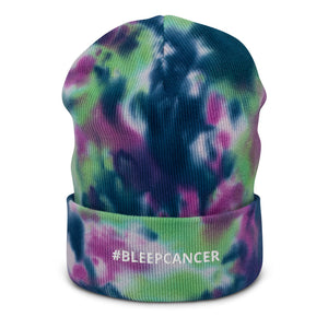 "#BLEEPCANCER" Tie-dye beanie