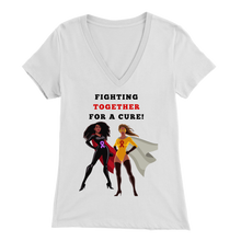 Load image into Gallery viewer, &quot;Fighting Together for a Cure&quot; V-neck Tee
