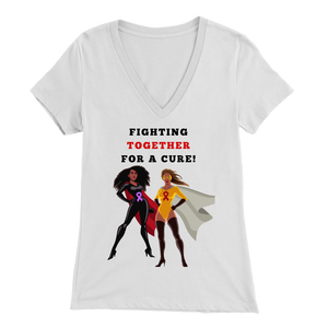 "Fighting Together for a Cure" V-neck Tee