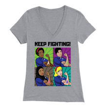 Load image into Gallery viewer, &quot;Keep Fighting&quot; Rosie The Riveter Tee(V-Neck)