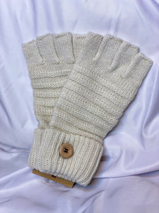 Fingerless Gloves with Button detail