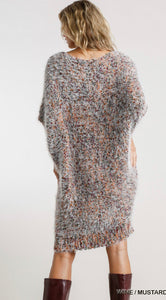 Multicolor Eyelash Cocoon Dress