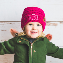 Load image into Gallery viewer, Cute Monogrammed Beanies For the Kids