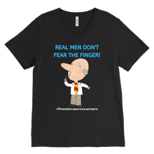 Load image into Gallery viewer, &quot;Real Men Don&#39;t Fear The Finger&quot; Mens Prostate Cancer T-shirt