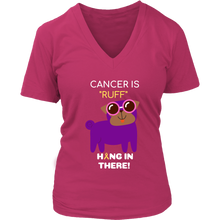 Load image into Gallery viewer, &quot;Cancer is Ruff&quot; Purple Pug Tee