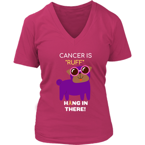 "Cancer is Ruff" Purple Pug Tee