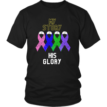 Load image into Gallery viewer, &quot;My Story, His Glory&quot; Unisex Cancer T-Shirt