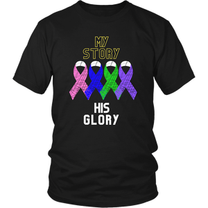 "My Story, His Glory" Unisex Cancer T-Shirt