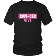 Load image into Gallery viewer, &quot;I CAN-CER VIVE&quot; Breast Cancer Tee