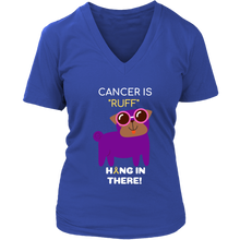 Load image into Gallery viewer, &quot;Cancer is Ruff&quot; Purple Pug Tee