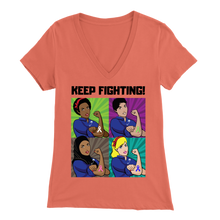 Load image into Gallery viewer, &quot;Keep Fighting&quot; Rosie The Riveter Tee(V-Neck)