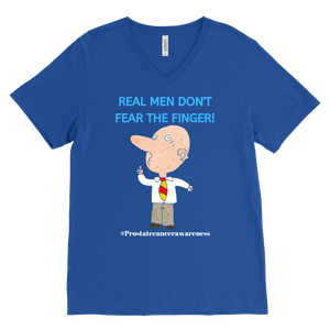 "Real Men Don't Fear The Finger" Mens Prostate Cancer T-shirt