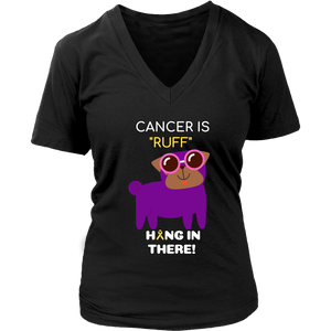 "Cancer is Ruff" Purple Pug Tee