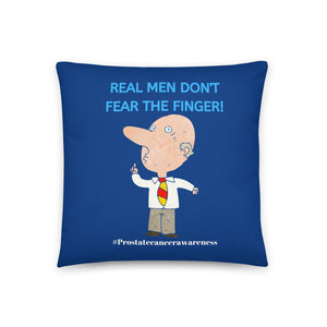"Real Men Don't Fear the Finger" Throw Pillow