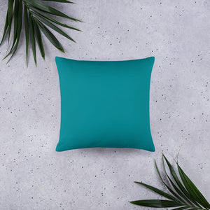 Teal "Live, Love, Laugh" Basic Throw Pillow