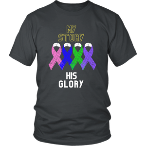 "My Story, His Glory" Unisex Cancer T-Shirt