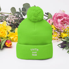 Load image into Gallery viewer, &quot;Faith Over Fear&quot; Pom-Pom Beanie