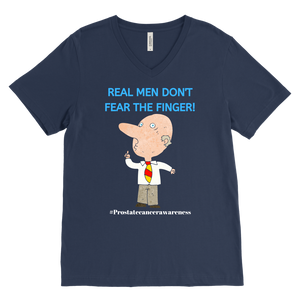 "Real Men Don't Fear The Finger" Mens Prostate Cancer T-shirt