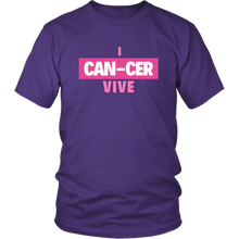 Load image into Gallery viewer, &quot;I CAN-CER VIVE&quot; Breast Cancer Tee