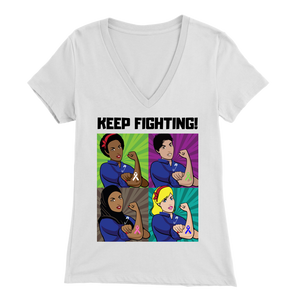 "Keep Fighting" Rosie The Riveter Tee(V-Neck)